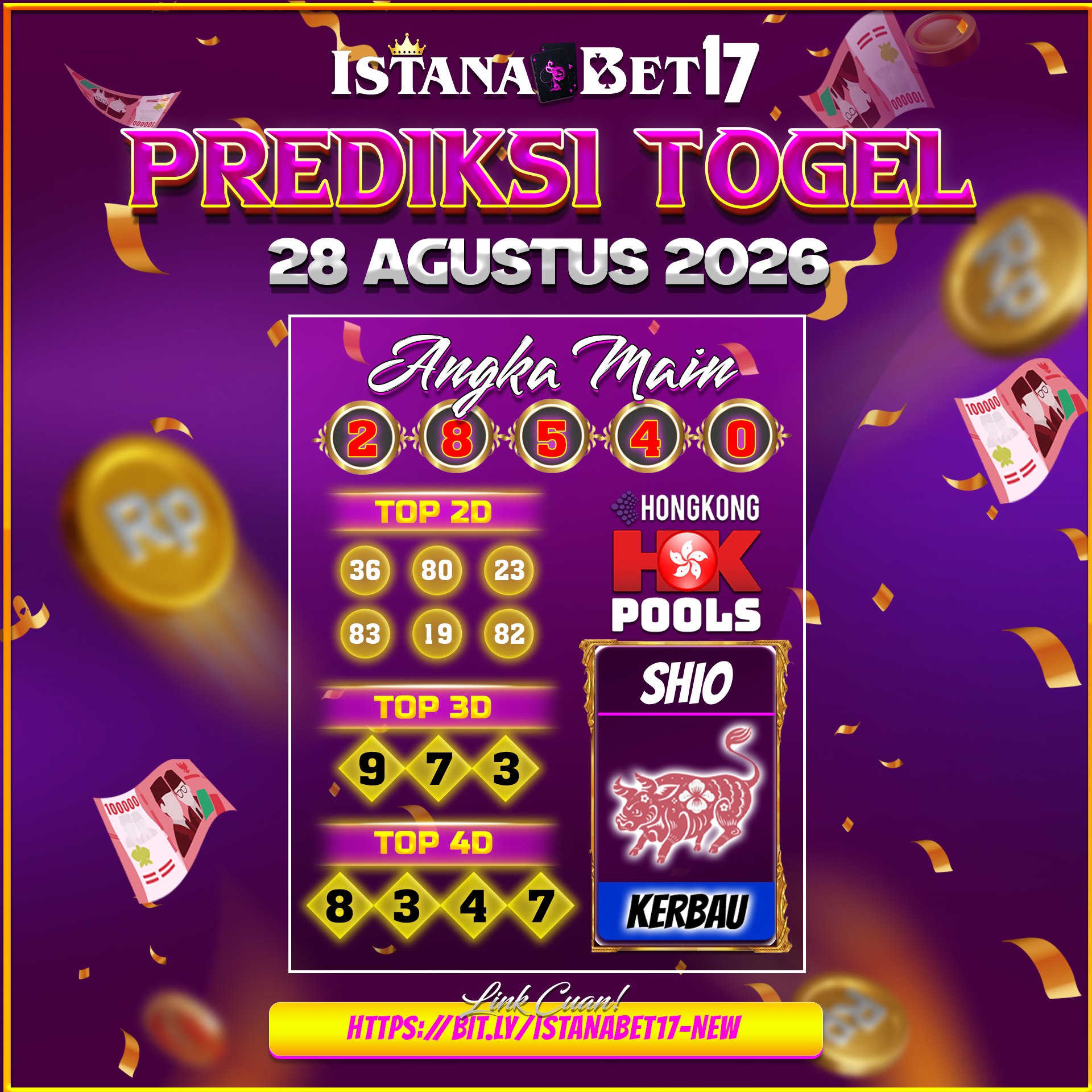 Banner Bocoran Prediksi Togel Istanabet17 Hari Ini